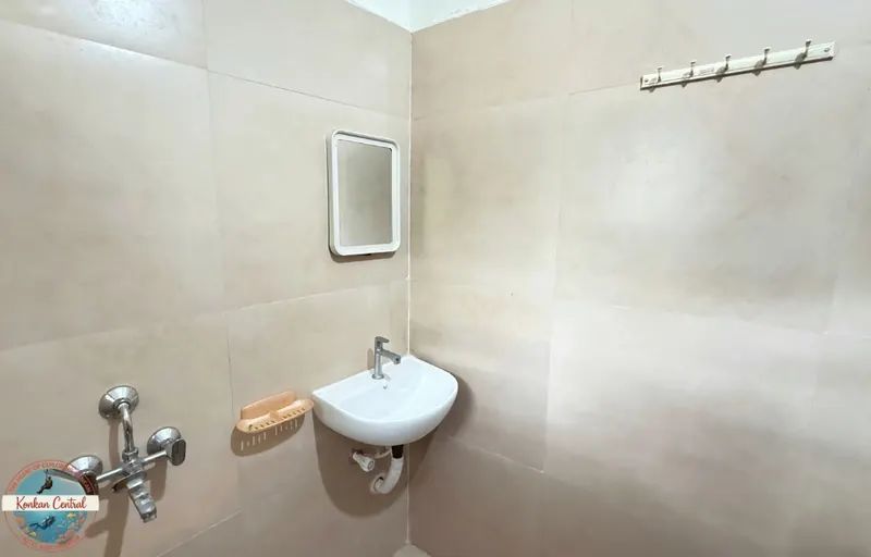 One of the two bathrooms of the Six Bed Room, with hot water geyser